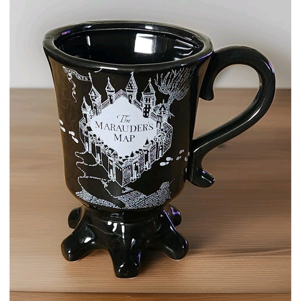 Harry Potter Marauder's‎ Map Mischief Managed 10oz Black Footed Mug Universal